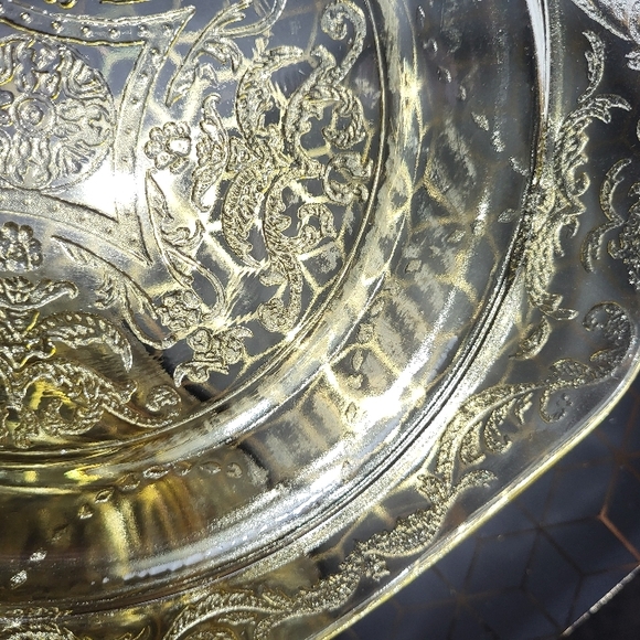 Vintage Amber Depression Glass Dinnerware Set, Dinner & Lunch Plates, Cups & Sau - Picture 8 of 16